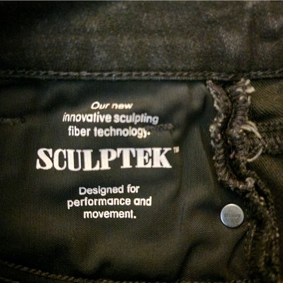 Athleta 'Sculptek Metallic Tuxedo Stripe' Black Jeans - Picture 7 of 12